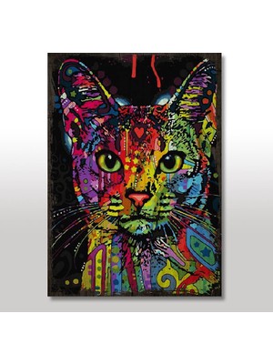 Cakasepetim Ahşap Tablo Eski Sayılarla Boyama Kedi