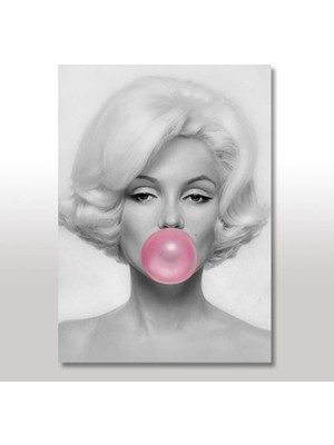 Cakasepetim Ahşap Tablo  Pembe Sakızlı Marilyn Monroe