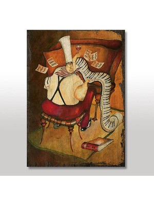 Cakasepetim Ahşap Tablo Piyanist Aşçı