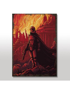 Cakasepetim Ahşap Tablo Star wars eskitme Desenli