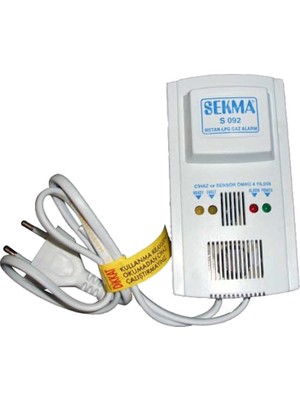 Sekma Gaz Alarm Dedektörü S092 Erken Uyarı Sistemi Doğalgaz ve LPG İçin Güvenlik Cihazı