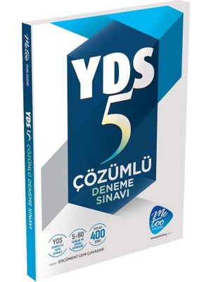 Me Too YDS Çözümlü 5 Deneme