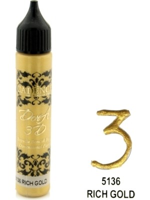 Cadence Rich Gold 3D Boncuk Efektli Boya 25 ml – El Sanatları, Hobi ve Dekoratif Süslemeler İçin Özel Renk