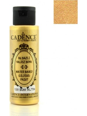 Cadence Som Altın Akrilik Ahşap Yaldız Boya 70 ml Su Bazlı Metalik Dokulu Dekoratif Boya