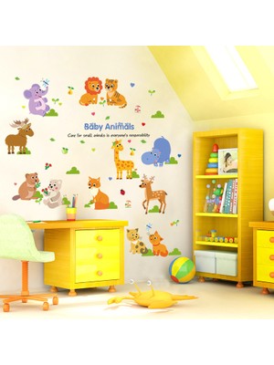 Crystal Kids Bebek ve Çocuk Odası Yavru Hayvanlar Baby Animals PVC Duvar Sticker