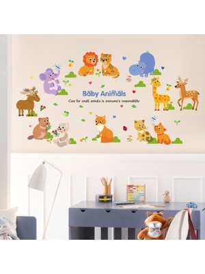 Crystal Kids Bebek ve Çocuk Odası Yavru Hayvanlar Baby Animals PVC Duvar Sticker