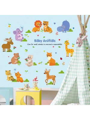 Crystal Kids Bebek ve Çocuk Odası Yavru Hayvanlar Baby Animals PVC Duvar Sticker