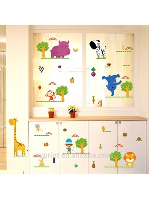 Crystal Kids Neşeli Hayvanlar Çocuk ve Bebek Odası PVC Duvar Sticker