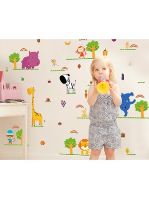 Crystal Kids Neşeli Hayvanlar Çocuk ve Bebek Odası PVC Duvar Sticker