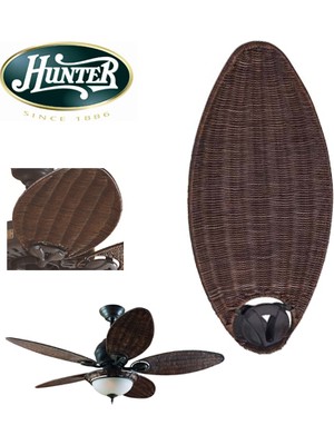 Hunter Caribbean Breeze - 137 Cm. Hasır Kanatlı ve Aydınlatmalı Tavan Vantilatörü