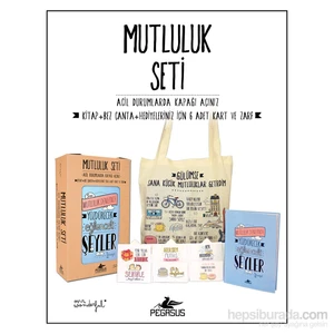 Mutluluk Seti (Kitap + Bez Çanta + Hediyeleriniz İçin 6 Adet Kart - Mr. Wonderful
