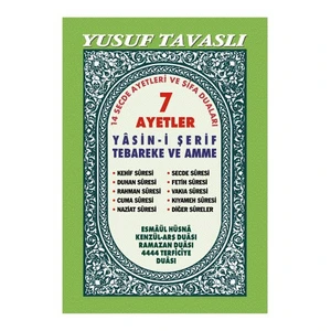 7 Ayetler Yasin-İ Şerif Tebareke Ve Amme Dualar - Türkçeli (Iı. Hamur) (Dergi Boy) - Yusuf Tavaslı