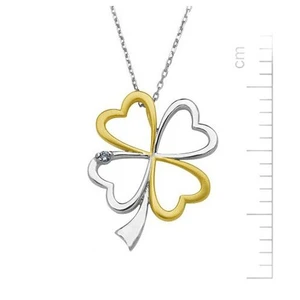 Bella Gloria 925 Ayar 2,85 Gr 0,02 Karat  Pırlanta Şans Kolyesi (GK00010)