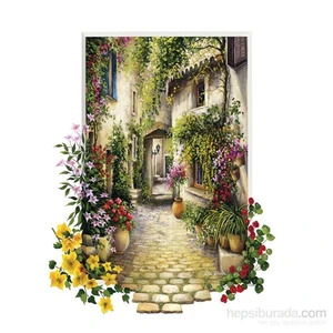 Çiçekli Ara Sokak - 1000 Parça Puzzle