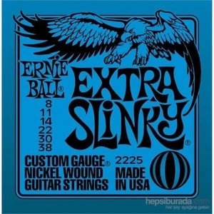 Ernie Ball P02225 Extra Slinky Nickel Wound 008-038 Elektro Gitar Teli