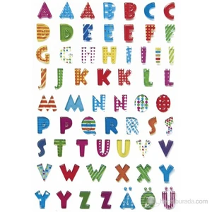 Çocuk Etiketleri Renkli Harfler