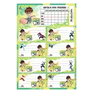 Ben 10 Ders Programlı Okl Etiketi 20'li