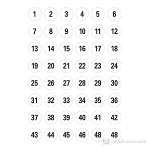 Varıo Rakam Etıket 1-240 12mm Sıyah-beyaz