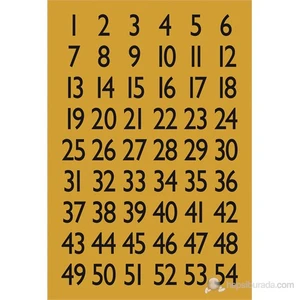Ofis Etiketleri Harf&Rakam 1-100, 13X12Mm Altı  4146