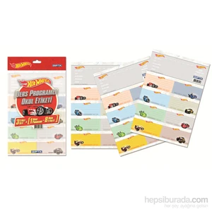 5410 Hot Wheels Ders Programlı Okul Etiketi 3 Yaprak