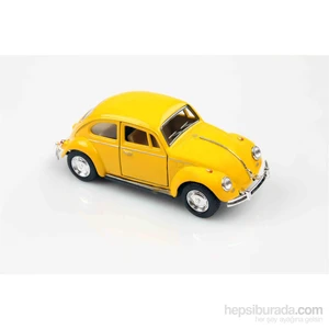 1967 Volkswagen Classical Beetle 1/32 Çek Bırak Die Cast Model Araç Sarı