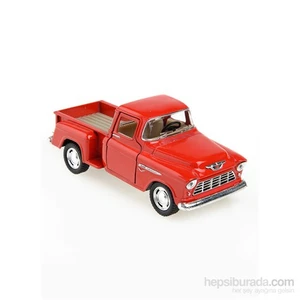 1955 Chevy Stepside Pick-Up Çek Bırak 1/32 Die Cast Model Araç Kırmızı
