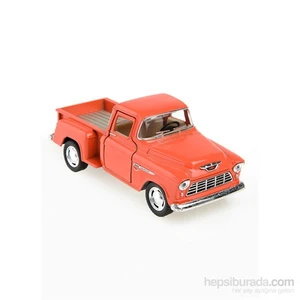 1955 Chevy Stepside Pick-Up Çek Bırak 1/32 Die Cast Model Araç Turuncu