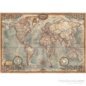 1500 Parça Political Map of the World Harita Puzzle