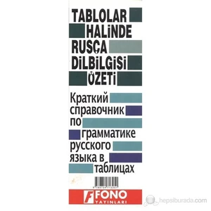 Fono Yayınları Tablolar Halinde Rusça Dil Bilgisi Özeti