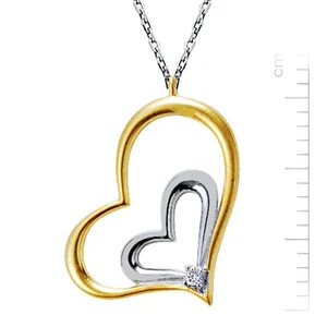 Bella Gloria 925 Ayar 4,05 Gr 0,02 Karat Pırlanta 'Kalbimiz Bir' Kolye (GK00050)