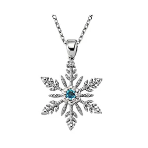 0.03  Karat Pırlanta 0.15 Karat Topaz Pırlanta Kar Kolye Gmy127