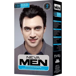Men Amonyaksız Krem Saç Boyası Seti 1/00 Doğal Yoğun Siyah