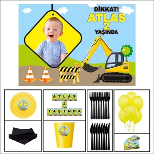 Kepçe Erkek Çocuğu 1 Yaş Doğum Günü Standart Set 20 Kişilik