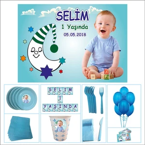 Erkek Çocuğu 1 Yaş Doğum Günü Özel Set 20 Kişilik Parti Çocuk