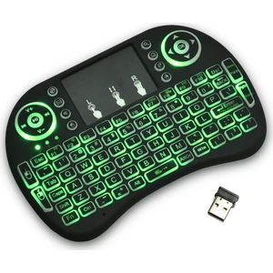 Işıklı Kablosuz Mini Klavye SmartTV Televizyon PS3 Dokunmatik Mouse
