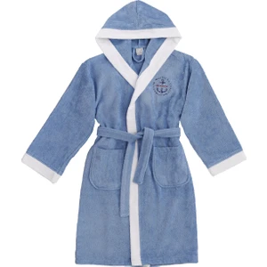 Z&R HOME Bambu 11-12 Yaş Çocuk Bornoz Sailor Mavi