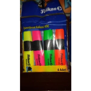 Fosforlu Kalem Karışık Renk 4 Lü 490
