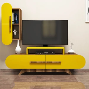 Variant Concept Rose Duvar Raflı Tv Ünitesi Ceviz - Sarı