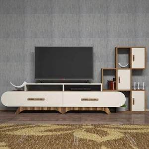 Variant Concept Flora Duvar Raflı Tv Ünitesi Ceviz - Ekru