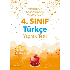 Nartest Yayınevi 4. Sınıf Türkçe Yaprak Test (2017 Müfredatı - Eski Baskı)
