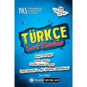 Pegem Akademi Yayıncılık YKS 1. OturumTürkçe Soru Bankası