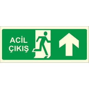 Este Uyarı Levhaları Acil Çıkış Yukarı Fotolümen Levha