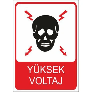 Este Uyarı Levhaları Yüksek Voltaj 25 X 35 Cm Uyarı Levhası
