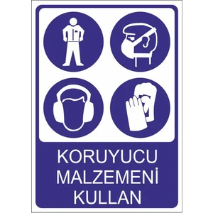 Este Uyarı Levhaları Koruyucu Malzemeni Kullan 25 X 35 Cm Uyarı Levhası