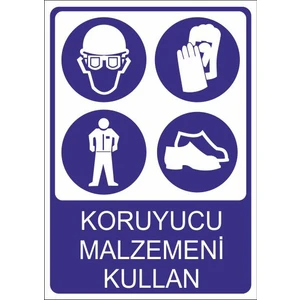 Este Uyarı Levhaları Koruyucu Malzemeni Kullan 25 X 35 Cm Uyarı Levhası