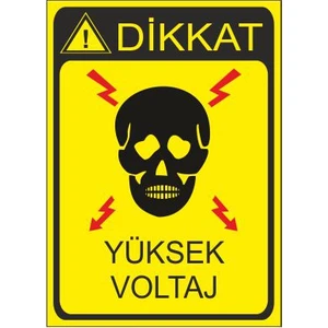 Este Uyarı Levhaları Yüksek Voltaj 25 X 35 Cm Uyarı Levhası