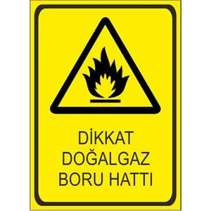 Este Uyarı Levhaları Dikkat Doğalgaz Boru Hattı 25 X 35 Cm Uyarı Levhası