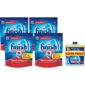 Hepsibirarada 72 tablet x 4 adet ve 2 adet Makine Temizleyicisi
