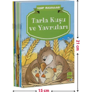 Ezop Masalları Seti 1 ve 2 Sınıflar için Düz Yazılı – (10 Kitap Takım, Küçük Boy)