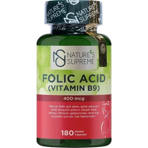 Nature's Supreme Folic Acid 400 Mcg 180 Kapsül